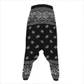 Black And White Paisley Bandana Print Hammer Pants