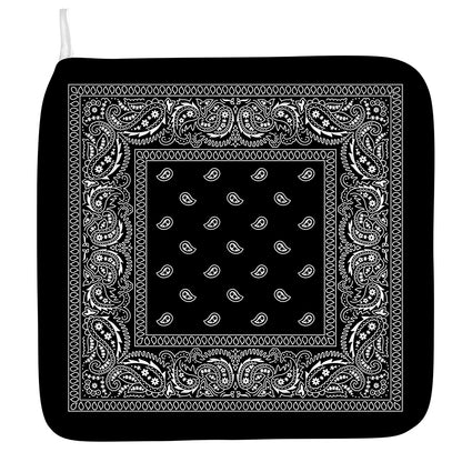 Black And White Paisley Bandana Print Hand Towel