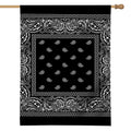 Black And White Paisley Bandana Print House Flag