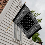 Black And White Paisley Bandana Print House Flag