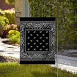 Black And White Paisley Bandana Print House Flag