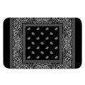 Black And White Paisley Bandana Print Indoor Door Mat