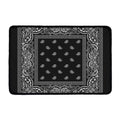 Black And White Paisley Bandana Print Kitchen Mat
