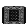 Black And White Paisley Bandana Print Laptop Sleeve