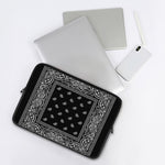 Black And White Paisley Bandana Print Laptop Sleeve