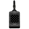 Black And White Paisley Bandana Print Luggage Tag
