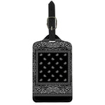 Black And White Paisley Bandana Print Luggage Tag
