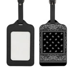 Black And White Paisley Bandana Print Luggage Tag