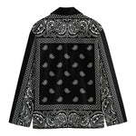 Black And White Paisley Bandana Print Men's Blazer
