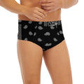 Black And White Paisley Bandana Print Men's Briefs