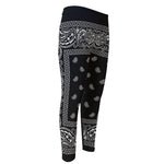 Black And White Paisley Bandana Print Men's Compression Pants