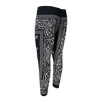 Black And White Paisley Bandana Print Men's Compression Pants