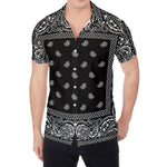 Black And White Paisley Bandana Print Men's Shirt