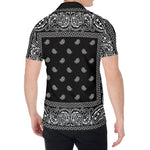 Black And White Paisley Bandana Print Men's Shirt