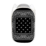 Black And White Paisley Bandana Print Mesh Laundry Hamper