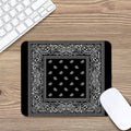 Black And White Paisley Bandana Print Mouse Pad