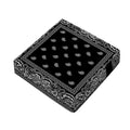 Black And White Paisley Bandana Print Outdoor Seat Cushion Cover