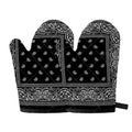 Black And White Paisley Bandana Print Oven Mitts