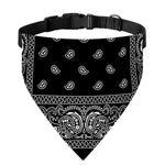 Black And White Paisley Bandana Print Over The Collar Dog Bandana