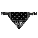 Black And White Paisley Bandana Print Over The Collar Dog Bandana