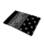 Black And White Paisley Bandana Print Pet Cooling Mat Cover