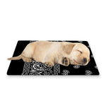 Black And White Paisley Bandana Print Pet Cooling Mat Cover