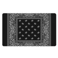 Black And White Paisley Bandana Print Polyester Doormat