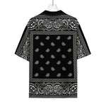 Black And White Paisley Bandana Print Rayon Hawaiian Shirt