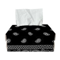 Black And White Paisley Bandana Print Rectangle Tissue Box Cover