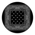Black And White Paisley Bandana Print Round Floor Mat