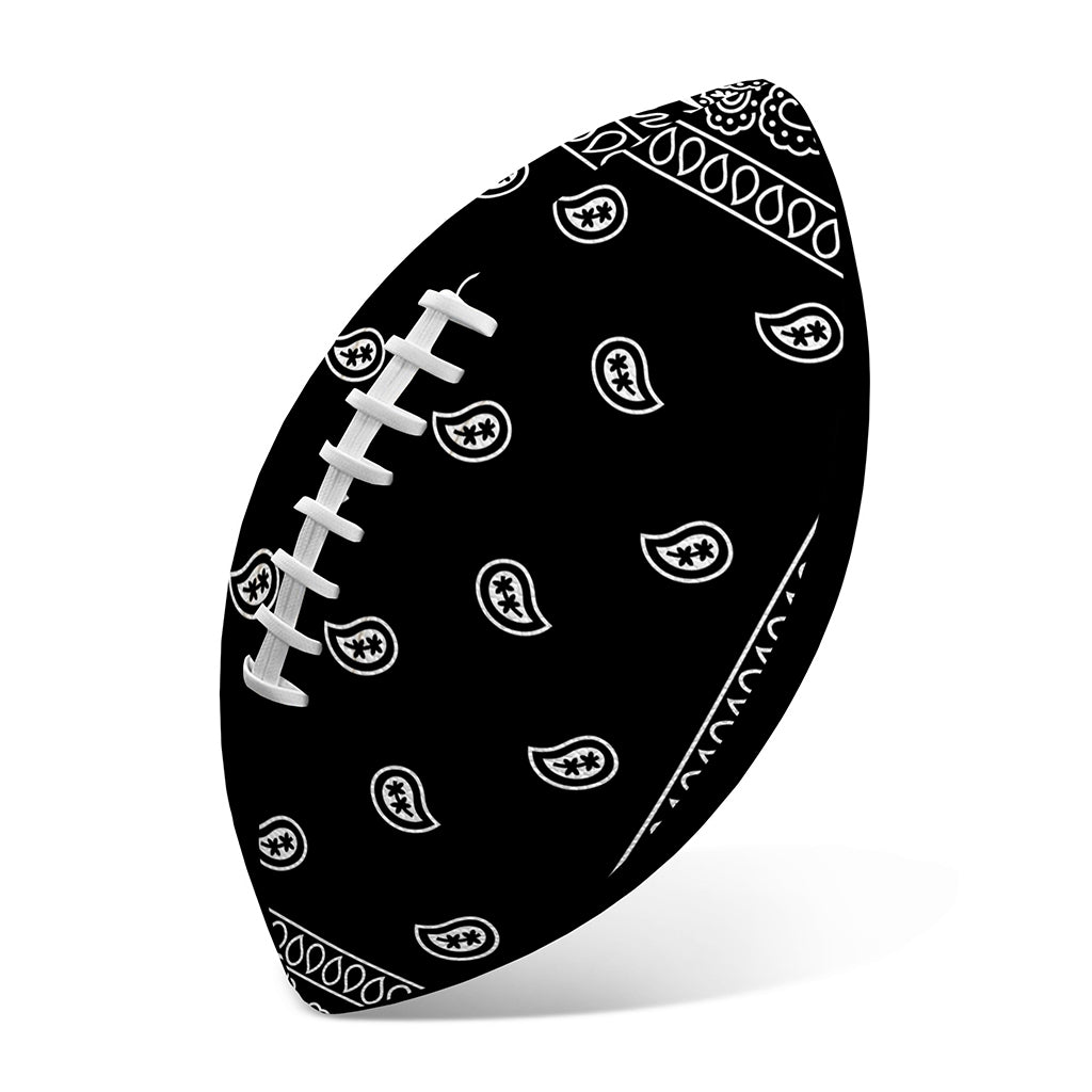 Black And White Paisley Bandana Print Rugby Ball