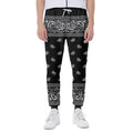 Black And White Paisley Bandana Print Joggers
