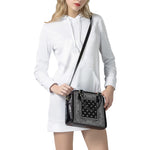 Black And White Paisley Bandana Print Shoulder Handbag