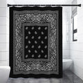 Black And White Paisley Bandana Print Shower Curtain