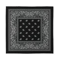 Black And White Paisley Bandana Print Silk Bandana
