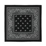 Black And White Paisley Bandana Print Silk Bandana