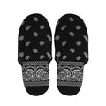 Black And White Paisley Bandana Print Slippers