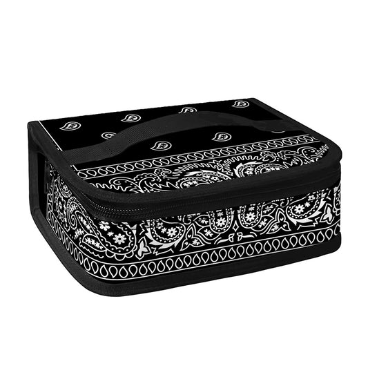 Black And White Paisley Bandana Print Small Lunch Bag