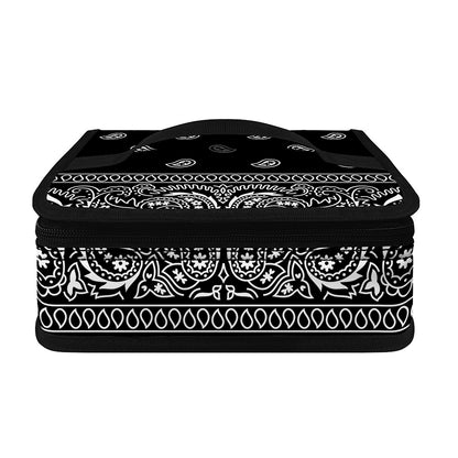 Black And White Paisley Bandana Print Small Lunch Bag