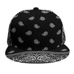 Black And White Paisley Bandana Print Snapback Cap