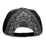 Black And White Paisley Bandana Print Snapback Cap