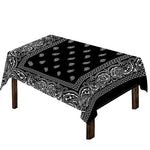Black And White Paisley Bandana Print Tablecloth