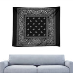 Black And White Paisley Bandana Print Tapestry