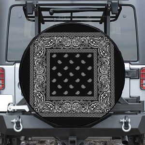 Black And White Paisley Bandana Print Tire Cover