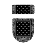 Black And White Paisley Bandana Print Toilet Lid And Tank Cover Set