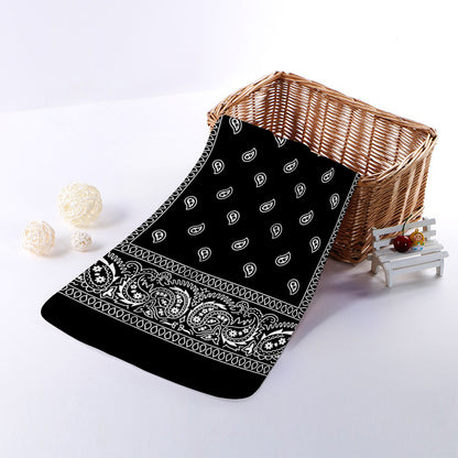 Black And White Paisley Bandana Print Towel
