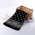 Black And White Paisley Bandana Print Towel