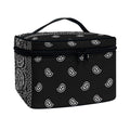Black And White Paisley Bandana Print Travel Makeup Bag