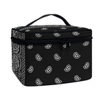 Black And White Paisley Bandana Print Travel Makeup Bag