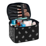 Black And White Paisley Bandana Print Travel Makeup Bag